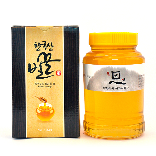 산벚 사과 아카시아 자연숙성봉개꿀 1.3kg